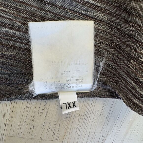 Missoni Sport Vintage Long Sleeve Buttoned Shirt Stripe Textured Modern XXL EUC - Picture 12 of 16